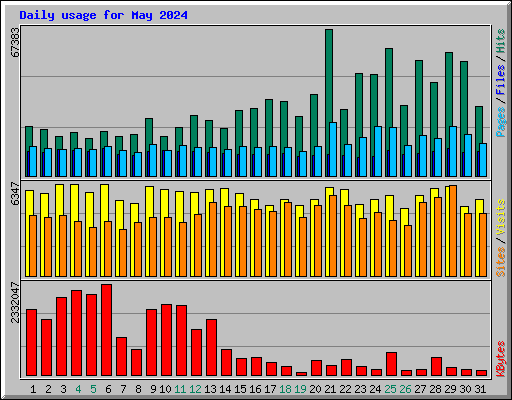 Daily usage for May 2024