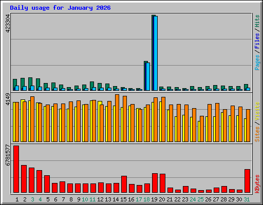 Daily usage for January 2026