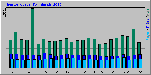 Hourly usage for March 2023