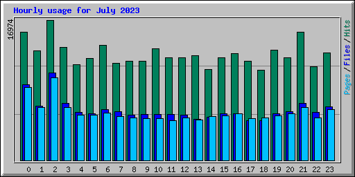 Hourly usage for July 2023