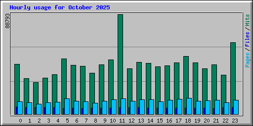 Hourly usage for October 2025